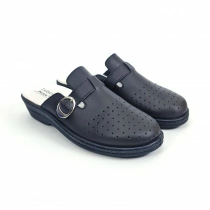 Woman Perfo Leather Hospital Shoes Backless Buckle 795 Navy, By Percla 6 Woman Perfo Leather Hospital Shoes Backless Buckle 795 Navy, By Percla - Image 4