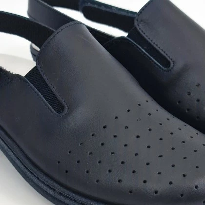 Woman Perfo Leather Hospital Shoes Slingback Velcro Closure 794 Navy, By Percla 4 Woman Perfo Leather Hospital Shoes Slingback Velcro Closure 794 Navy, By Percla - Image 2