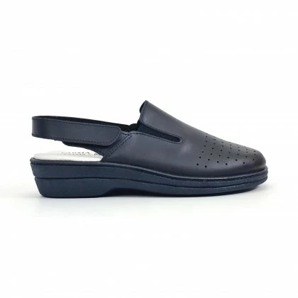 Woman Perfo Leather Hospital Shoes Slingback Velcro Closure 794 Navy, By Percla 3 Woman Perfo Leather Hospital Shoes Slingback Velcro Closure 794 Navy, By Percla