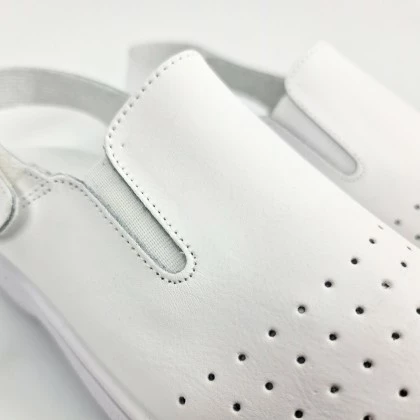 Woman Perfo Leather Hospital Shoes Slingback Velcro Closure 794 White, By Percla 4 Woman Perfo Leather Hospital Shoes Slingback Velcro Closure 794 White, By Percla - Image 2