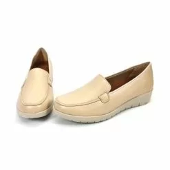 Women Soft Leather Comfort Loafers Removable Insole 12701 Beige, By Amelie -Pumps shoes Shop women soft leather comfort loafers removable insole 12701 beige by amelie 3