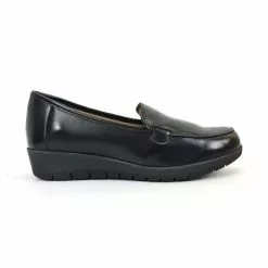 Women Soft Leather Comfort Loafers Removable Insole 12701 Black, By Amelie