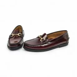 Womens Florentik Leather Beefroll Chain Loafers Rubber Sole 504 Burgundy, By María Tovar -Pumps shoes Shop womens florentik leather beefroll chain loafers rubber sole 504 burgundy by maria tovar 3