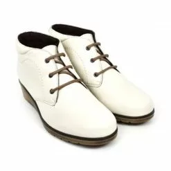 Womens Leather Comfort Wedged Booties Laces Removable Insole 70241 Ice By Tupié -Pumps shoes Shop womens leather comfort wedged booties laces removable insole 70241 ice by tupie 3