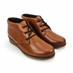 Womens Leather Comfort Wedged Booties Laces Removable Insole 70241 Leather, By Tupié -Pumps shoes Shop womens leather comfort wedged booties laces removable insole 70241 leather by tupie 3