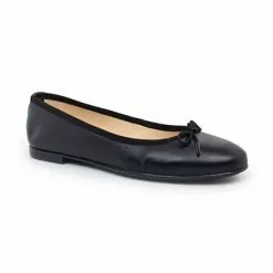 Womens Leather Flat Ballerinas Bow 7000 Black, By Casual -Pumps shoes Shop womens leather flat ballerinas bow 7000 black by casual 2