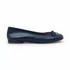 Womens Leather Flat Ballerinas Bow 7000 Navy, By Casual -Pumps shoes Shop womens leather flat ballerinas bow 7000 navy by casual