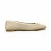 Womens Leather Flat Ballerinas Bow Square Toe 9314 Beige, By Casual -Pumps shoes Shop womens leather flat ballerinas bow square toe 9314 beige by casual