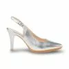 Womens Metallic Leather High Heeled Slingback Pumps 1495 Silver, By Eva Mañas -Pumps shoes Shop womens metallic leather high heeled slingback pumps 1495 silver by eva manas