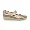 Womens Metallic Leather Wedged Mary Janes Velcro Removable Insole 73 Platinum, By TuPie -Pumps shoes Shop womens metallic leather wedged mary janes velcro removable insole 73 platinum by tupie
