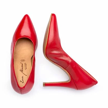 Womens Nappa Leather High Heeled Pumps 1494 Red, By Eva Mañas 5 Womens Nappa Leather High Heeled Pumps 1494 Red, By Eva Mañas - Image 3