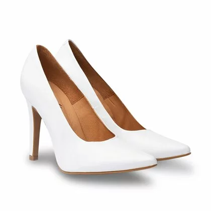 Womens Nappa Leather High Heeled Pumps 1494 White, By Eva Mañas 4 Womens Nappa Leather High Heeled Pumps 1494 White, By Eva Mañas - Image 2