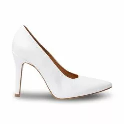 Womens Nappa Leather High Heeled Pumps 1494 White, By Eva Mañas