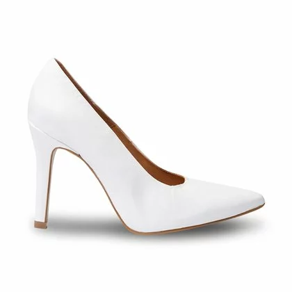 Womens Nappa Leather High Heeled Pumps 1494 White, By Eva Mañas 3 Womens Nappa Leather High Heeled Pumps 1494 White, By Eva Mañas
