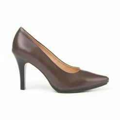 Womens Nappa Leather High Heeled Pumps 1500 Brown, By Eva Mañas