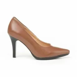 Womens Nappa Leather High Heeled Pumps 1500 Mink, By Eva Mañas