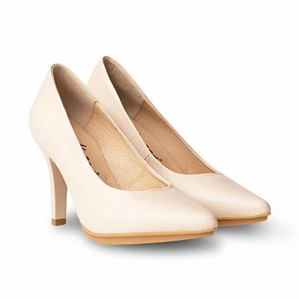 Womens Nappa Leather High Heeled Pumps 1500 Nude, By Eva Mañas 4 Womens Nappa Leather High Heeled Pumps 1500 Nude, By Eva Mañas - Image 2