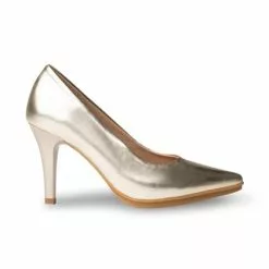 Womens Nappa Leather High Heeled Pumps 1500 Platinum, By Eva Mañas