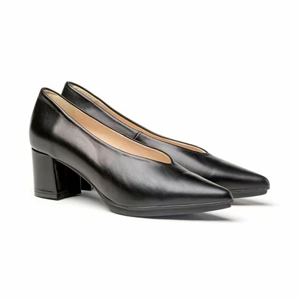Womens Nappa Leather Low Heeled Comfort Pumps 1497 Black , By Eva Mañas 4 Womens Nappa Leather Low Heeled Comfort Pumps 1497 Black , By Eva Mañas - Image 2