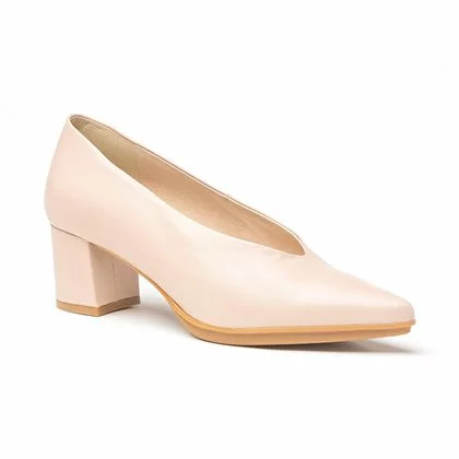 Womens Nappa Leather Low Heeled Comfort Pumps 1497 Nude , By Eva Mañas 4 Womens Nappa Leather Low Heeled Comfort Pumps 1497 Nude , By Eva Mañas - Image 2