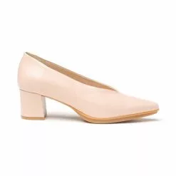 Womens Nappa Leather Low Heeled Comfort Pumps 1497 Nude , By Eva Mañas