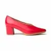 Womens Nappa Leather Low Heeled Comfort Pumps 1497 Red , By Eva Mañas