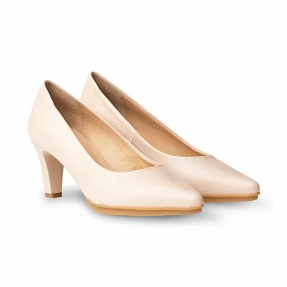 Womens Nappa Leather Medium Heeled Comfort Pumps 1498 Nude, By Desireé 4 Womens Nappa Leather Medium Heeled Comfort Pumps 1498 Nude, By Desireé - Image 2