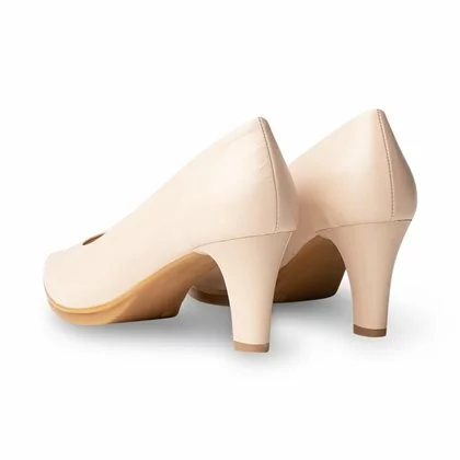 Womens Nappa Leather Medium Heeled Comfort Pumps 1498 Nude, By Desireé 5 Womens Nappa Leather Medium Heeled Comfort Pumps 1498 Nude, By Desireé - Image 3
