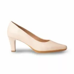Womens Nappa Leather Medium Heeled Comfort Pumps 1498 Nude, By Desireé