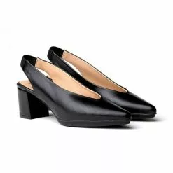 Pumps shoes Shop -Pumps shoes Shop womens nappa leather slingback comfort pumps medium heeled 1496 black by eva manas 1