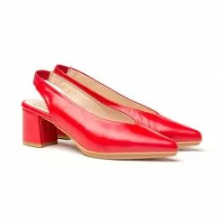 Pumps shoes Shop -Pumps shoes Shop womens nappa leather slingback comfort pumps medium heeled 1496 red by eva manas 1