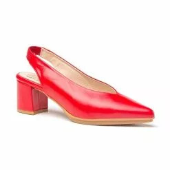 Womens Nappa Leather Slingback Comfort Pumps Medium Heeled 1496 Red, By Eva Mañas -Pumps shoes Shop womens nappa leather slingback comfort pumps medium heeled 1496 red by eva manas 2