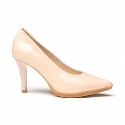 Womens Patent Leather High Heeled Pumps 1499 Nude, By Eva Mañas