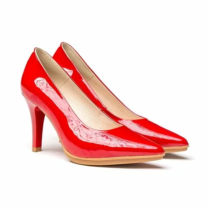 Womens Patent Leather High Heeled Pumps 1499 Red, By Eva Mañas 4 Womens Patent Leather High Heeled Pumps 1499 Red, By Eva Mañas - Image 2