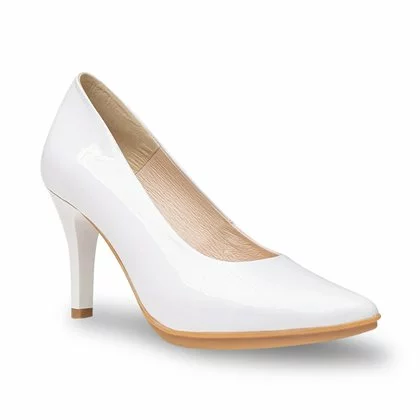 Womens Patent Leather High Heeled Pumps 1499 White, By Eva Mañas 4 Womens Patent Leather High Heeled Pumps 1499 White, By Eva Mañas - Image 2