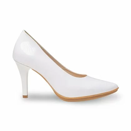 Womens Patent Leather High Heeled Pumps 1499 White, By Eva Mañas 3 Womens Patent Leather High Heeled Pumps 1499 White, By Eva Mañas